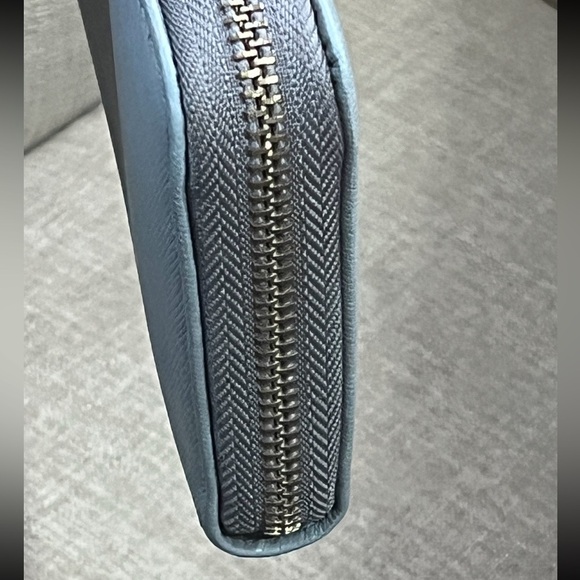 Prada Gray Saffiano Lux Zip-Around Wallet - Picture 5 of 10